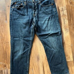 Straight Leg Women's Jeans in Dark Blue Denim